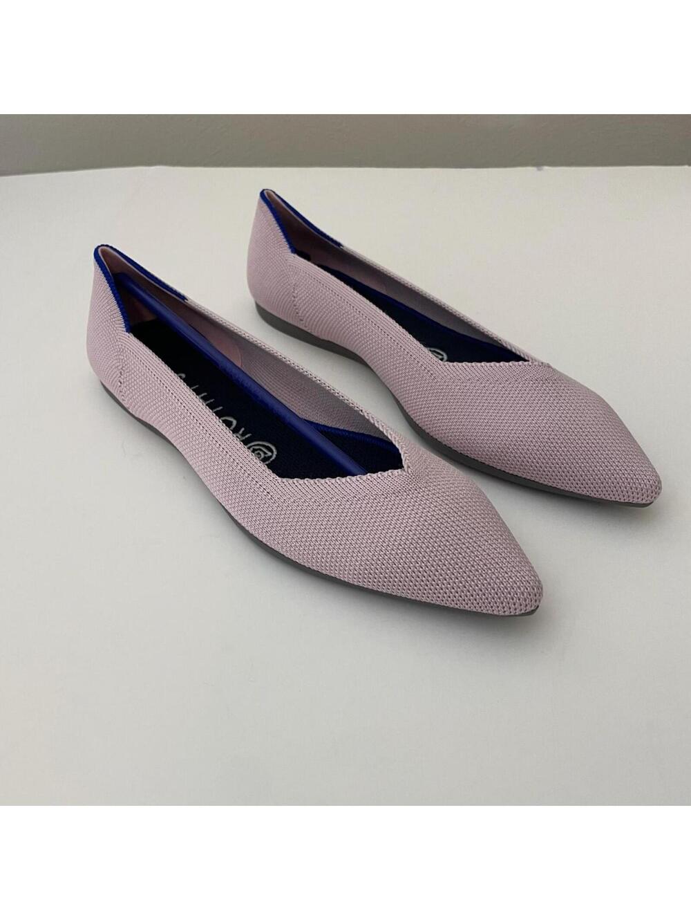 Rothy's The Point Petal Pink Yellow Flats Pointed Toe Women's Size 7.5 NWOT